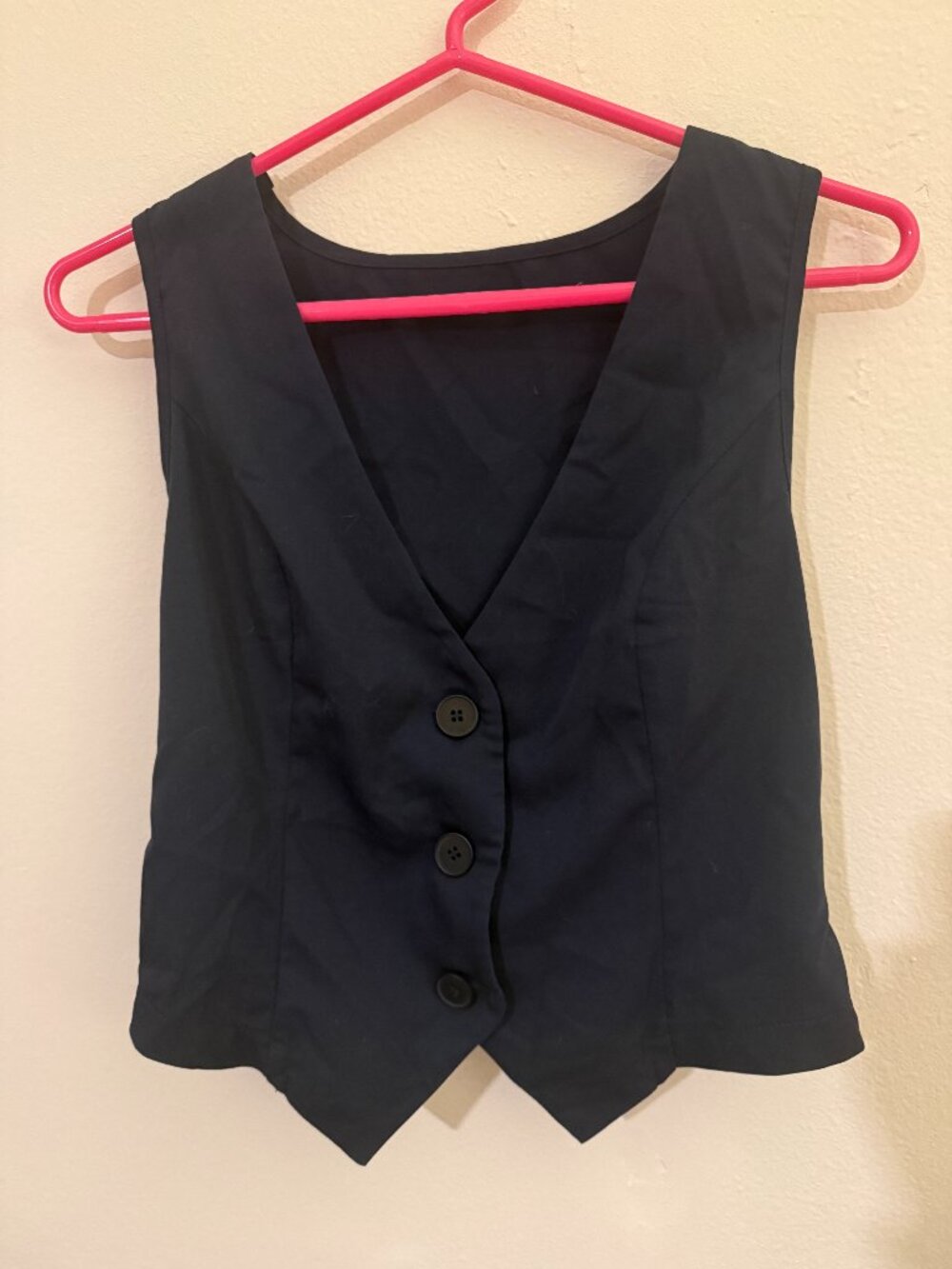 navy button-up vest